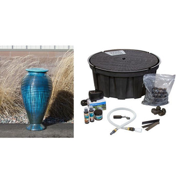 Closed Top FNT3442 Ceramic Vase Complete Fountain Kit Vase Fountain Blue Thumb